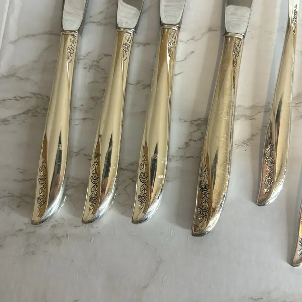 Wm A Rogers Oneida LADY CATHERINE Pattern Silverplate Flatware 12 piece set